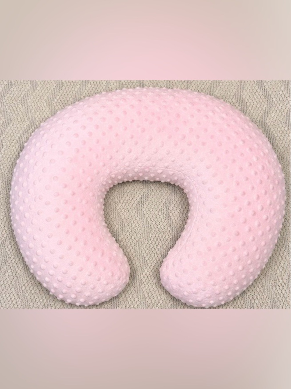 Boppy Pink Nursing Support Pillow Plush Minky Dot Removable Cover